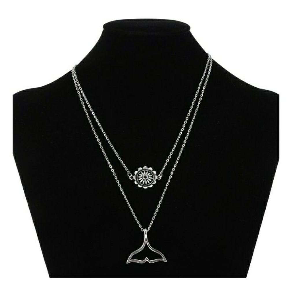 NEW Silver Toned Boho Multilayer Choker Necklace - Picture 2 of 11